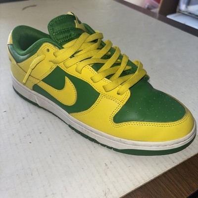 Nike Dunk Low Retro Green Yellow Brazil Oregon Sneaker ONE SHOE Only 4 Display