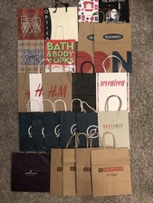 24 Shopping Totes, Small Retail Store Bags, 2-handle Paper Totes