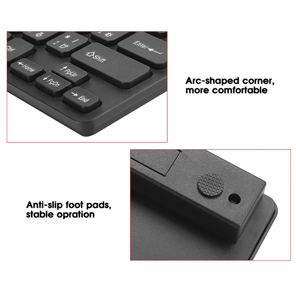 Wired Mini Japanese Keyboard USB Interface Desktop Mute Ultra Thin 78 Key - Image 2 of 4
