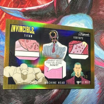 Invincible Keepsake Gold Triple Relic Titan Machine Head Isotope Card 06/10