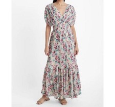 NWT Express Floral Draped Sleeve Pleated Maxi Dress