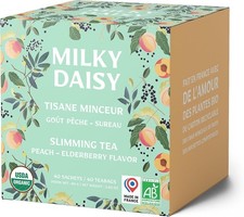 Tisane Minceur Milky Daisy Bio Saveur Pêche Sureau Drainant Thé Vert Maté