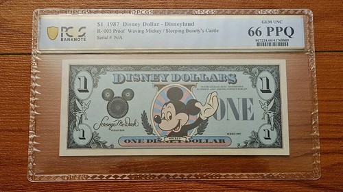 1987 $1 PROOF Disney Dollar Mickey Disneyland PCGS 66 PPQ GEM UNC