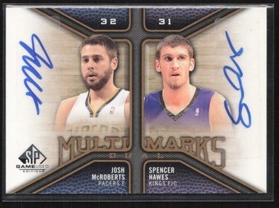 2009-10 SP Game Used Multi Marks Dual Josh McRoberts / Spencer Hawes AU #MD-MH