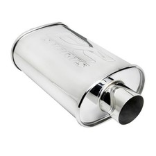 Dc Sports Universal Weld On Oval Muffler 2.5 Inlet 2.5 Outlet Stainless Steel