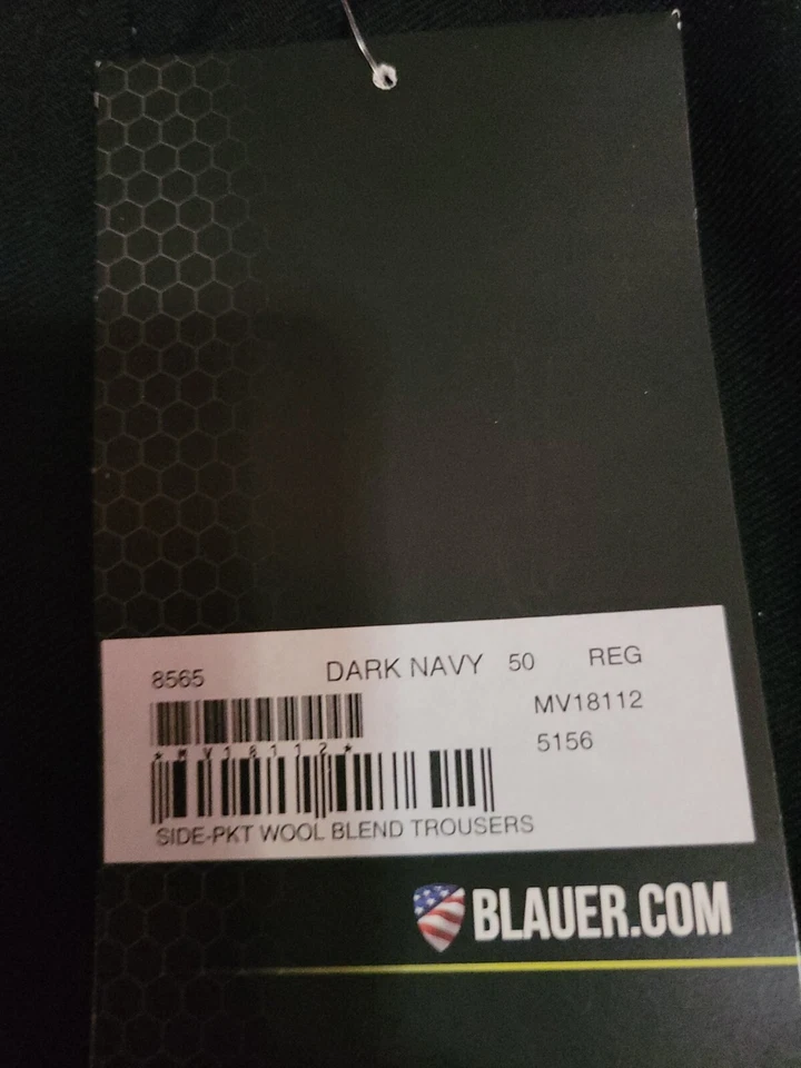 Blauer side pocket wool blend trousers dk NAVY sz 50 reg st 8565 free ship - Image 2 of 3