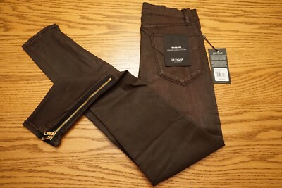 NWT WOMENS HUDSON JEANS Size 26 Barbara High Waist Super Skinny Ankle Brown $245