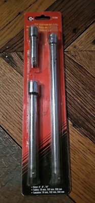 3/8'' Drive Socket Extension Set, 3 Pc. 3'', 6'', & 10'' Tool Cache 51295 NOS