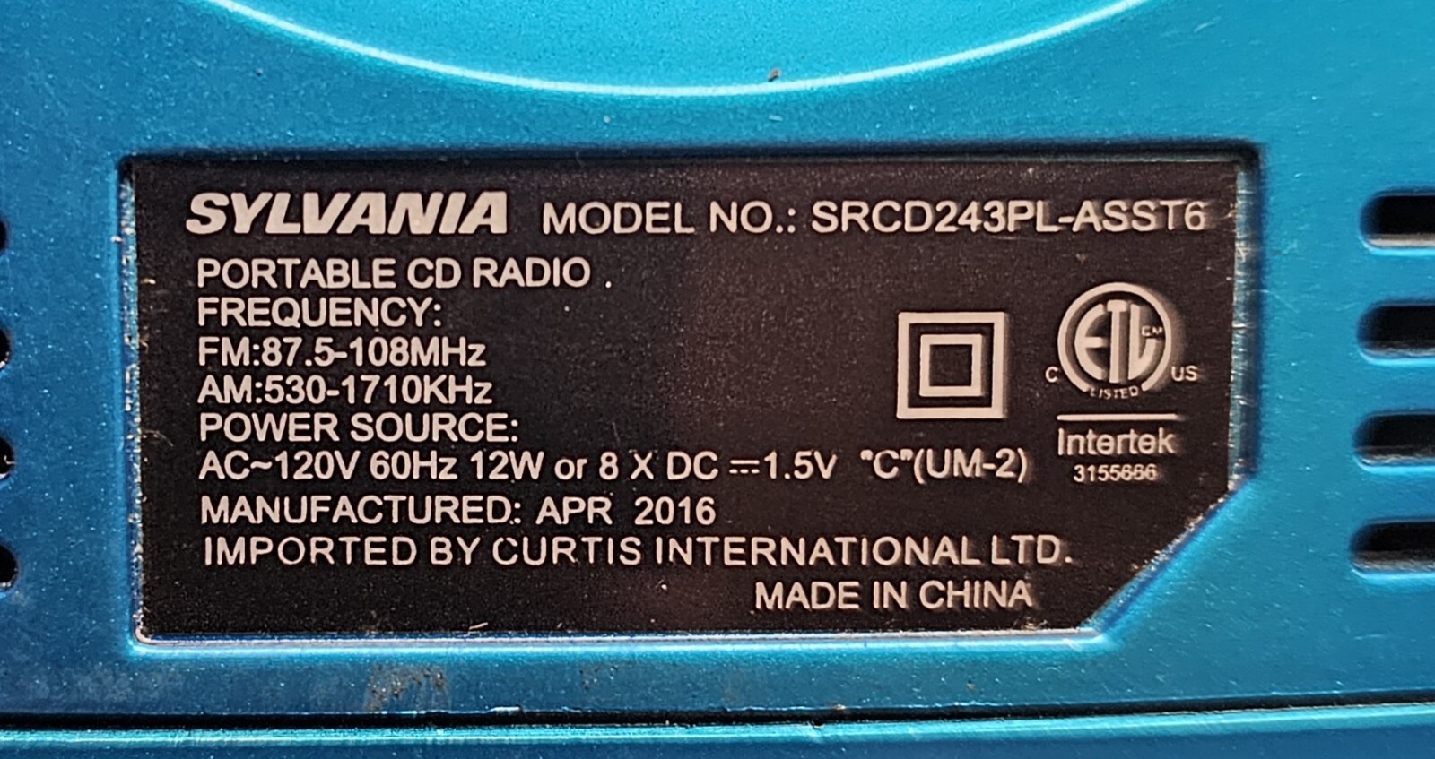 Sylvania Portable CD Radio Player