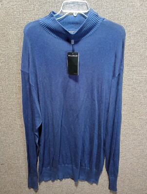 Syllables System Mock Neck Sweater Men's XL Long Sleeve Blue