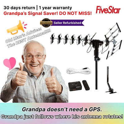 TV Antenna Outdoor 360 Rotation Mount Pole 200 Miles antena tv 4k 1080p digital