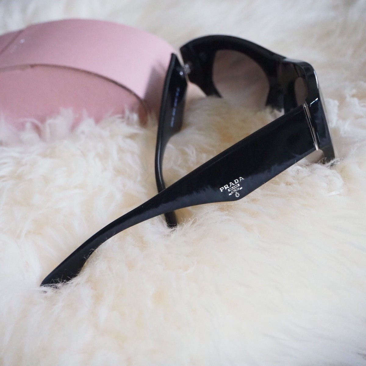 PRADA Voice Cat Eye Acetate Sunglasses in Black SPR 27Q 1AB 