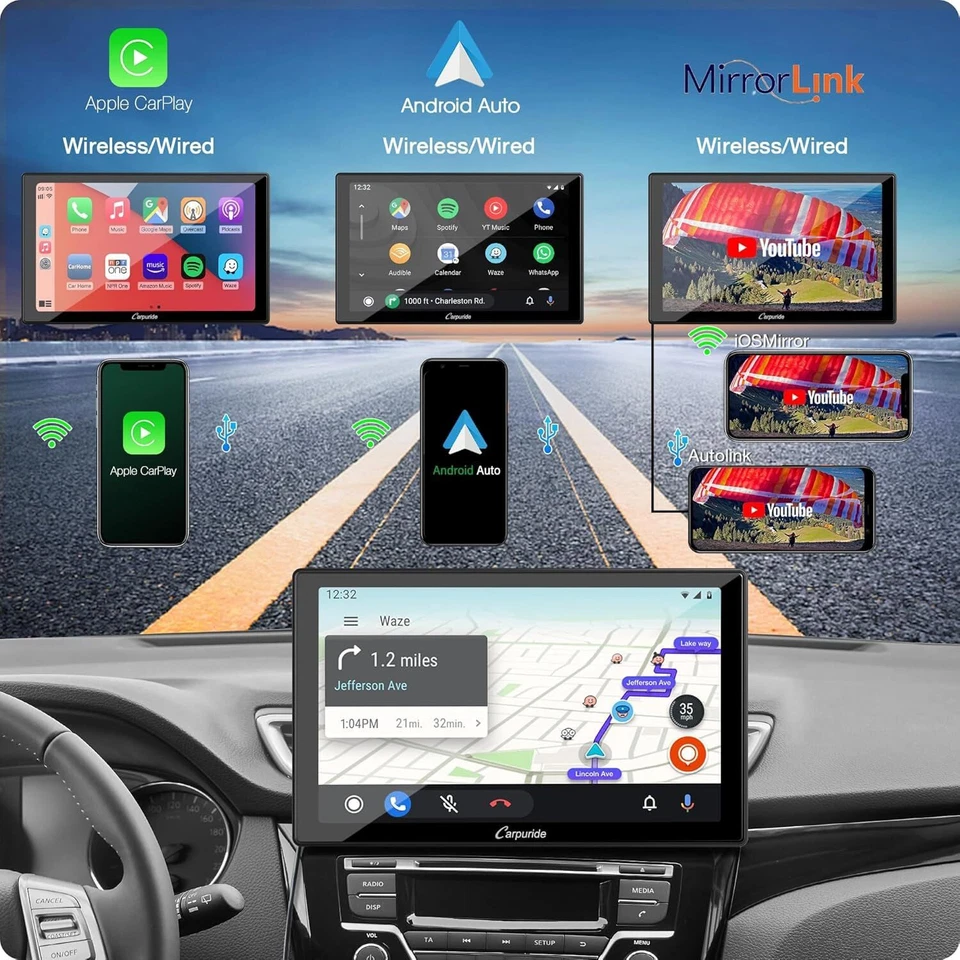 Carpuride W901Pro Car Stereo Apple CarPlay Radio Android Auto Audio Rear Camera - Image 3 of 4
