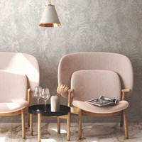 Vliestapete Tropisch Blattmuster Dschungel Farne Grau Beige 38638-4 (3,73€/1Qm)
