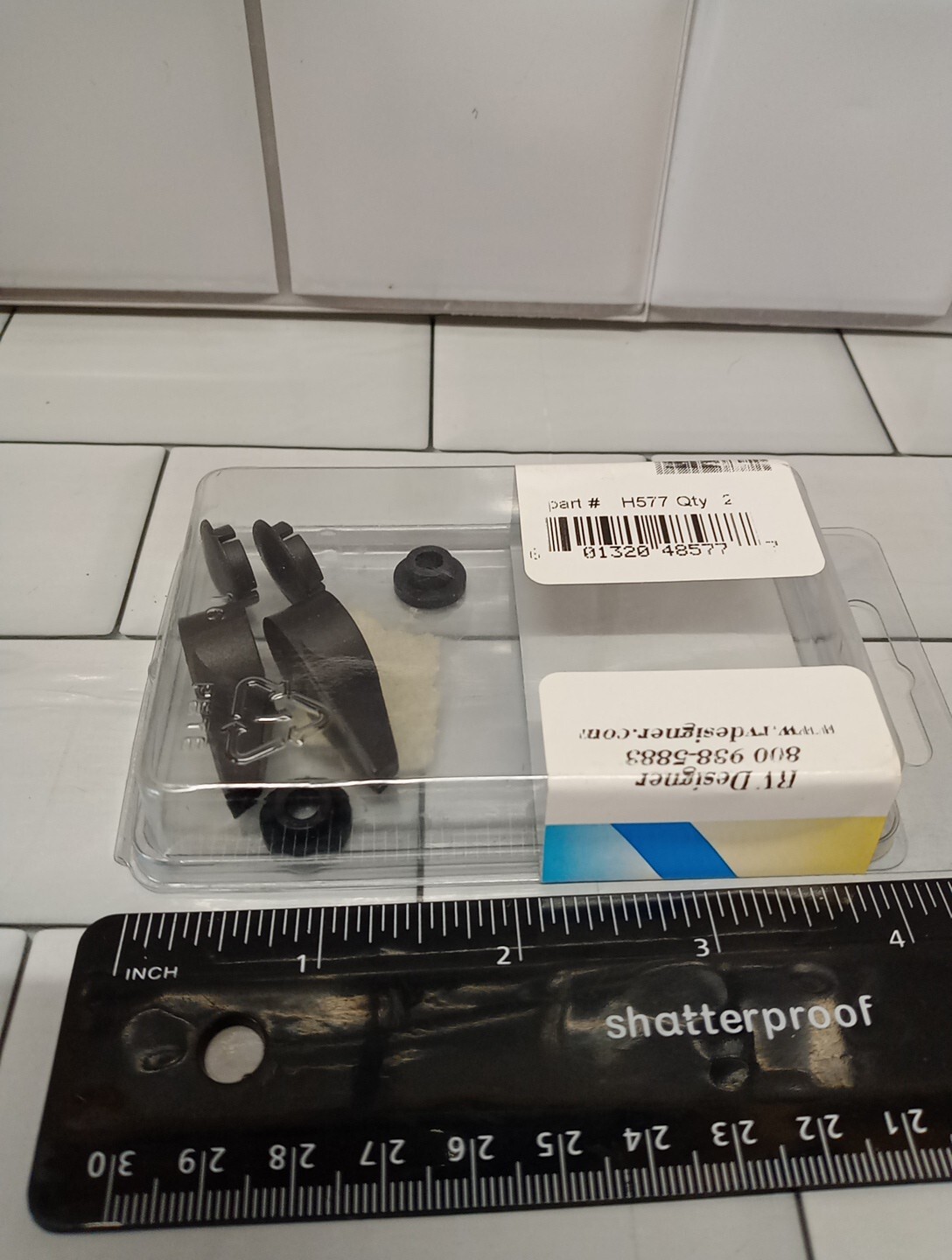 RV Designer H577, RV Shower Door Catch, Black, Set Of 2 NOS Free