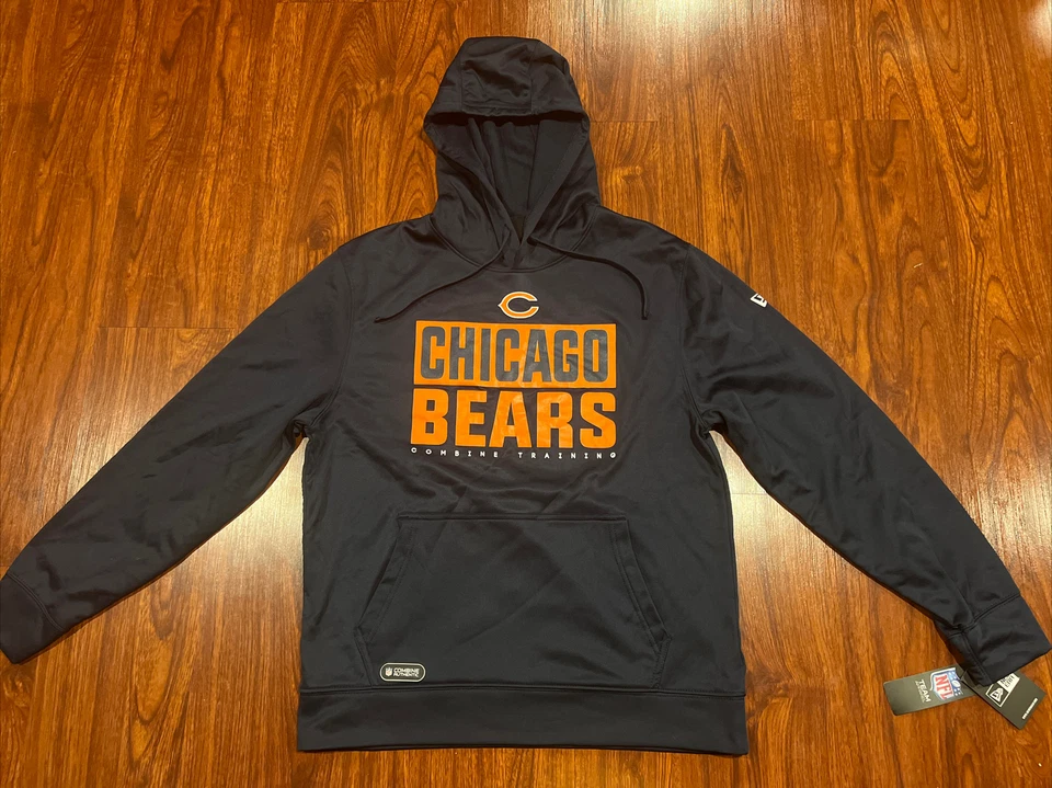 Sudadera con Capucha New Era Para Hombre Chicago Bears Combina Entrenamiento Fuera de Juego Grande L Foto 2 de 4