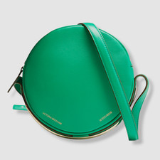 $891 Victoria Beckham Women Green Leather Canteen Crossbody Strap Purse Bag