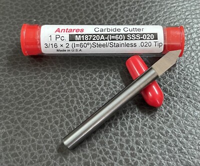 Antares Carbide 3/16 x 2 - CNC Engraving Cutter .020 Tip M18720A-(1=60) SSS-020