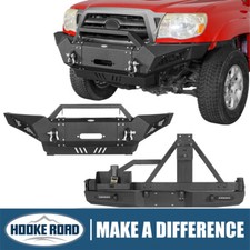 Hooke Road Front + Rear Step Bumper W/ Tire Carrier Fit Toyota Tacoma 2005-2015