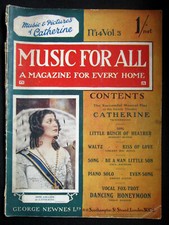 RARE  ANTIQUE  1923  MUSIC MAGAZINE  WITH  MUSIC PIECES & PICTURES  62  PAGES