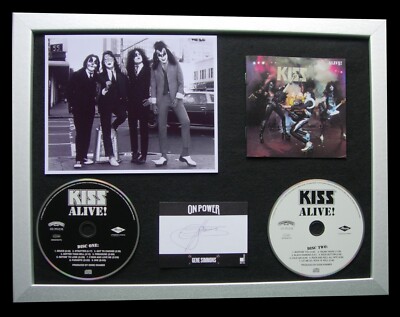 KISS+GENE SIMMONS+SIGNED+FRAMED+ALIVE+CRAZY+LOVIN'=100% GENUINE+FAST GLOBAL SHIP