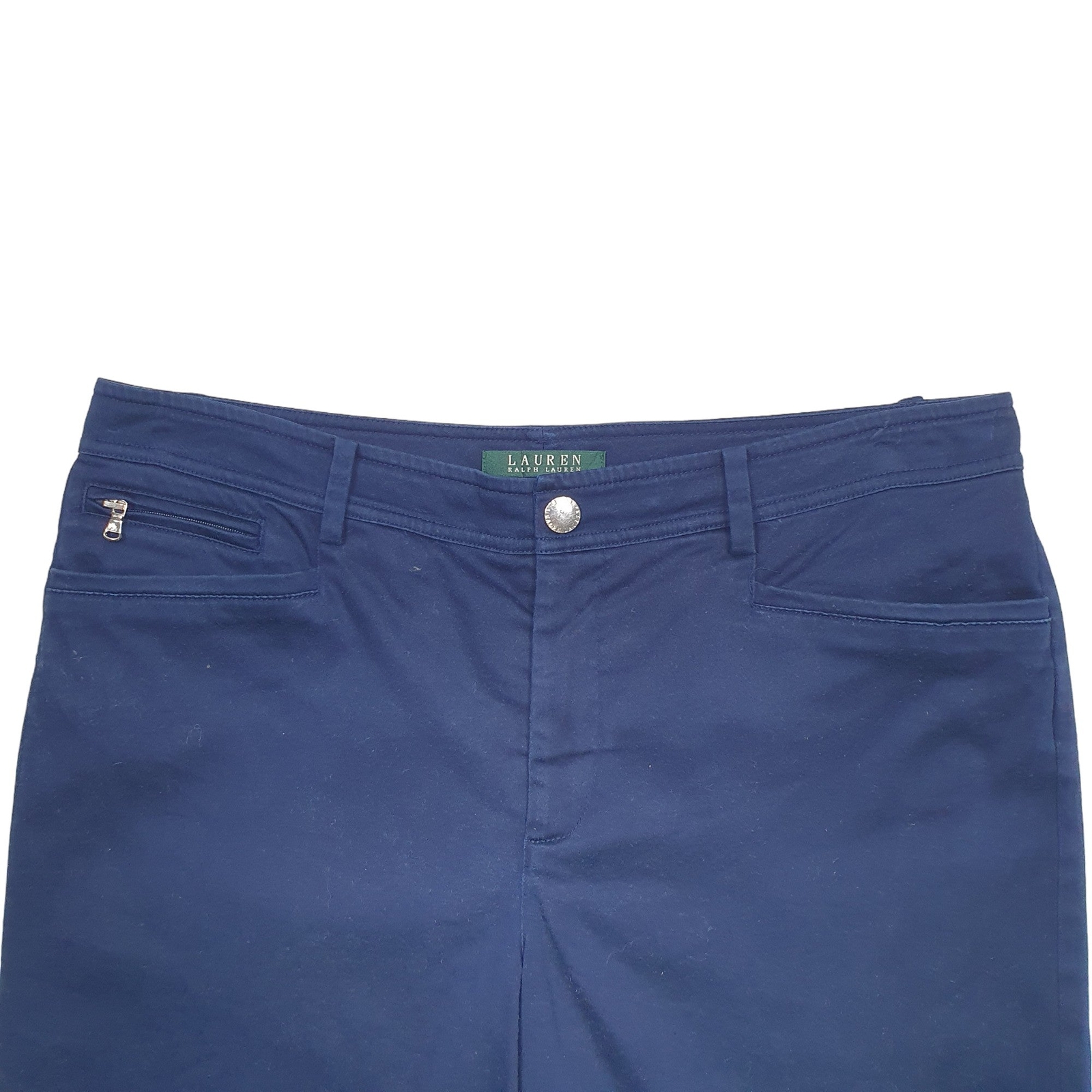 RALPH LAUREN Blue Chino Cotton Shorts Womens W32 image 3