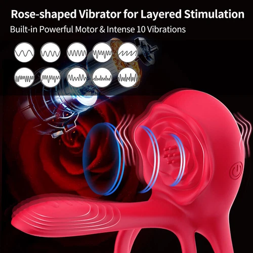 Penis Cock Ring Vibrator G-Spot Dildo Massager Sex Toys For Women Men Couples US - Picture 4 of 9