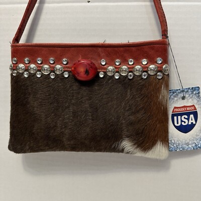 KurtMen Design Rhinestone, Silver & Red Stone Cowhide Pony  display picture 1