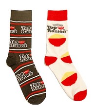 2 Pair Ramen Noodles Crew Socks, Men's Shoe Size 8-12, Gift, L3 MP