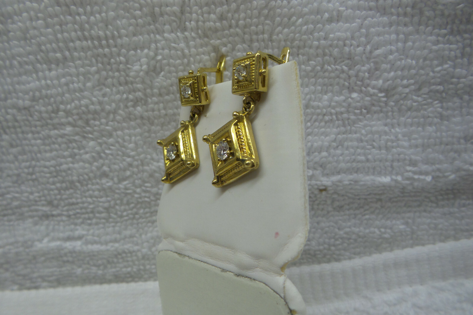 1960's Solid 18kt 2 Section Dangle Fine Diamonds … - image 9