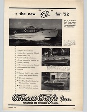1952 PAPER AD Correct craft Yacht Motor Boa 42' Cabin Cruiser 18' 15' JR. Junior