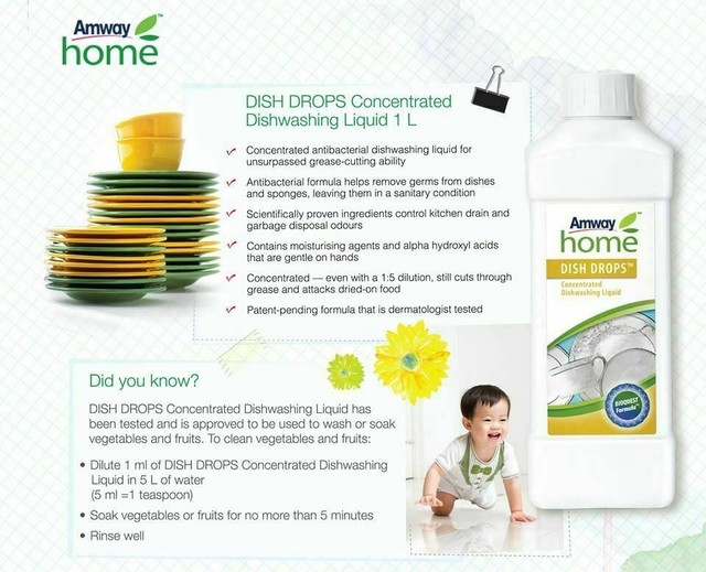 AMWAY HOME DISH DROPS Concentrated Dishwashing Liquid 200 ml for