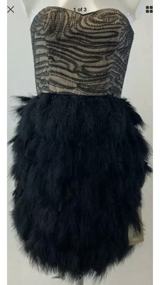 coast feather dress black