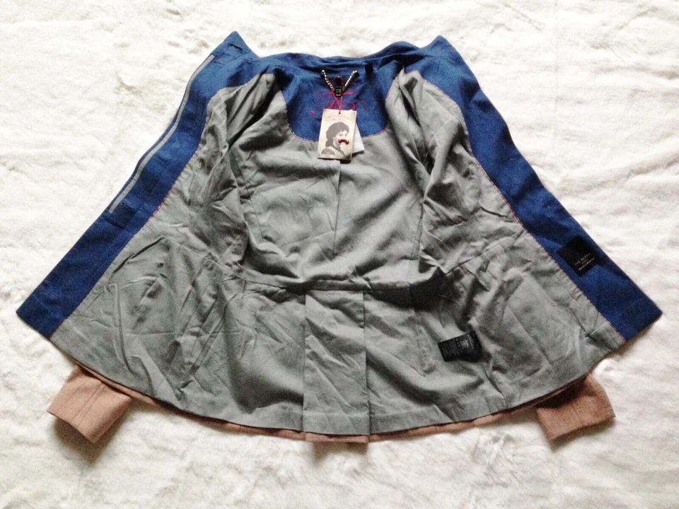 TED BAKER wool check high neck peplum jacket coat hunting riding steampunk 2 10 - Image 4 of 4