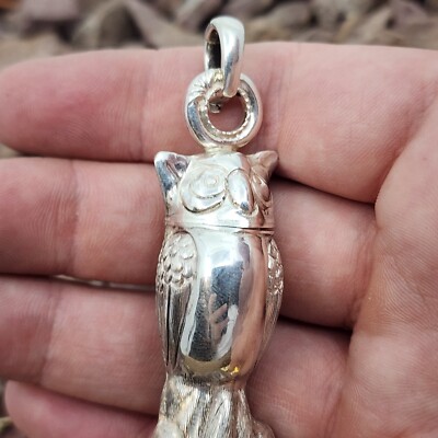 シルバー925 ビンテージ ネックレス MEXICO TAXCO ペンダント Taxco Mexico Vintage Owl Poison Pill Container Necklace Pendant | eBay