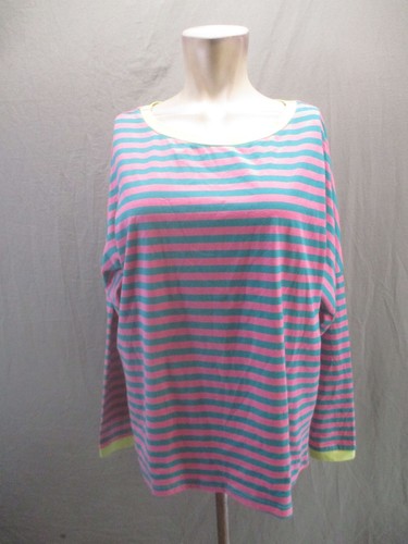 NWT Automet Size M Womens Striped Cotton Blend Long Sleeve Soft Casual Top 959
