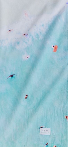 $61 Gray Malin Blue The Bondi Wave Pool Oversized Beach Towel 70"x 35" - Picture 6 of 6