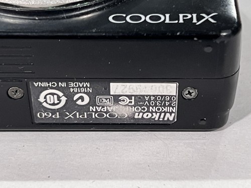 Nikon Coolpix P60 8.1 MP 5x Zoom ISO 2000 Digital Camera, Not Working, As Is - Picture 2 of 3