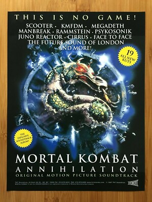 1997 Mortal Kombat Annihilation Movie OST Print Ad/Poster Official CD Promo Art