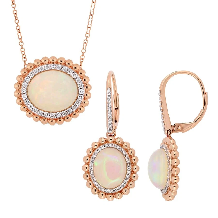Opal Rose Gold Plated Fashion Jewelry Sets