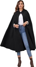 Gihuo Cape Poncho Women's Hooded Maxi Cloak Coat Winter Warm Long Cloak Cosplay