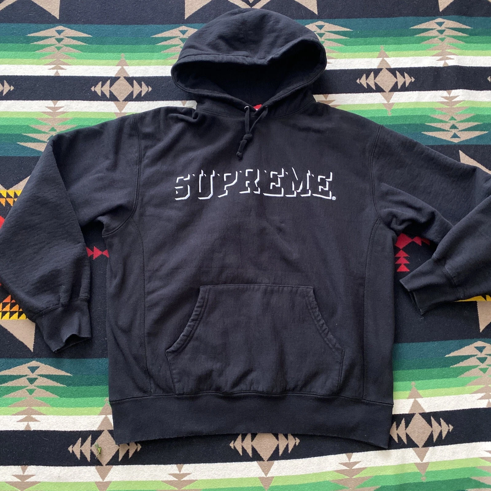 Sweat à capuche Supreme Drop Shadow noir FW20SW76 homme taille L