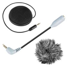 AMZER Stereo Condenser Microphone with Windshield for Smartphones-DSLR Cameras