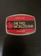 VINTAGE 1982 WORLDS FAIR KNOXVILLE TENNESSEE SOUVENIR BELT BUCKLE
