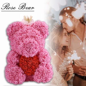 rose teddy bear with crown