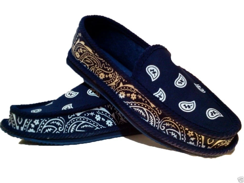 Blue bandana house shoes sales