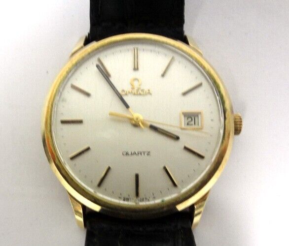 Vintage 1980's Mens OMEGA Quartz Swiss Made Date 10K RGP Vintage 1980's Mens OMEGA Quartz Swiss Made Date 10K RGP