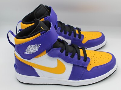 Air Jordan ハイカットシューズ 紫/黄 NEW Air Jordan 1 High Flyease Lakers Size 13 Dark Concord Tax