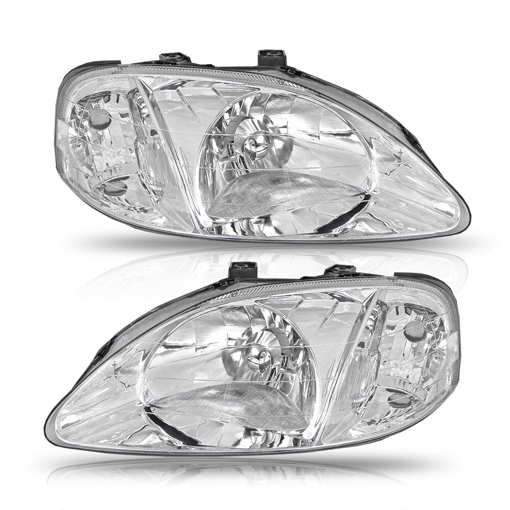 High Quality Headlights Assembly Set fits 1999 2000 Honda Civic Left Right Pair