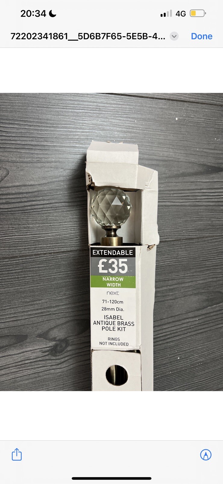 Next Antique Brass Extendable Curtain Pole eBay